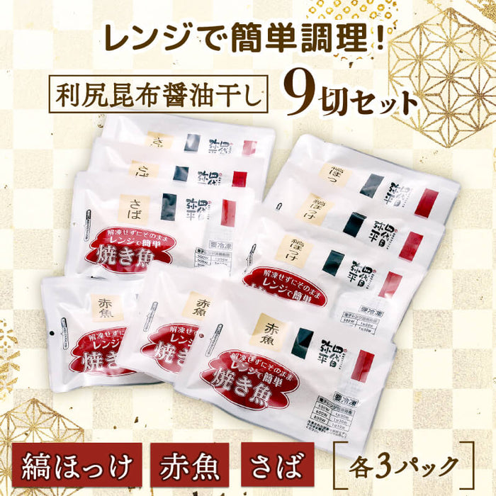 レンジで作れる 醤油干し 干物詰め合わせ 9切れ セット
