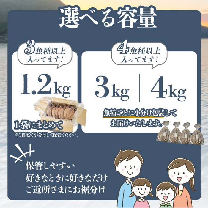 【訳あり】 干物 詰め合わせ 【1.2kg/3kg/4kgから選択可】